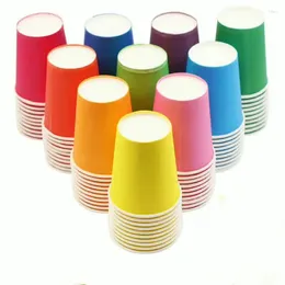 Disposable Cups Straws 2024 10pcs/Set Colourful Manual Paper Cup Party Bar Restaurant Supplies Household Items For Home