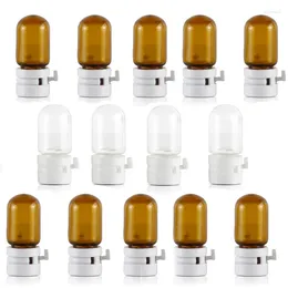 Storage Bottles 10Pcs 2ml Amber Clear Glass Essential Oil Vials Empty Small Cosmetic Sample Essence Liquid Test Containers