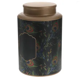 Storage Bottles Tea Tin Canisters Metal Airtight Jar Vintage Chinese Style Tinplate Coffee Sugar Jars Loose Leaf
