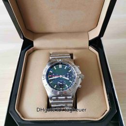 Super Factory Mens Best Quality 42mm Chronomat B01 42 Green Dial LumiNova Watches Chronograph ETA 7750 Movement Mechanical Automatic Watch Men's Wristwatches