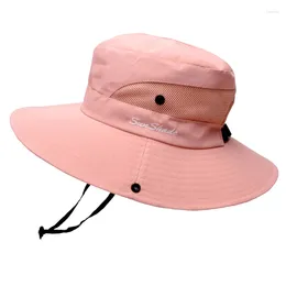 Wide Brim Hats Women Sun Hat Summer Foldable Fisherman Fashion Bucket Casual Travel Beach Sunscreen Cap Hiking Outdoor Caps