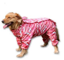 BBEART Dog Raincoat Fashion Fourlegged Hooded Pet Raincoat Rain Jacket Jumpsuit Rain Poncho Coat Slicker Camouflage Long Sleeves8048942