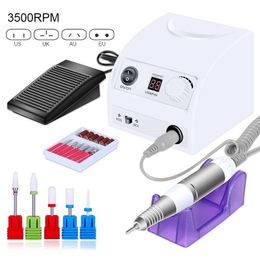 Nail Art Equipment New Design Nail Drill 35000 RPM/20000 RPM Electric Nail File HD Display Metal Manicre Machine for Nail Art Equipment Nail Sander T240510