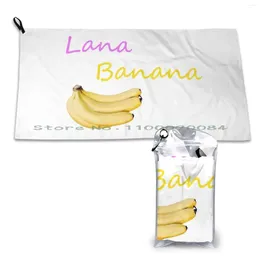 Towel Lana Banana Character Reference T-Shirt Quick Dry Gym Sports Bath Portable Traveller Travelling Departure Arrival
