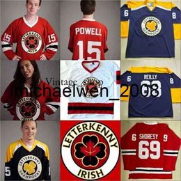 Vin Weng IRISH TV Series Letterkenny Jersey 15 POWELL 69 SHORESY 68 Shamrocks 85 NAPPY BOY 100% Stitched Ice Hockey Jerseys