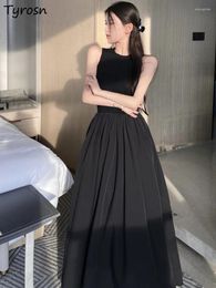 Casual Dresses Sleeveless Women Elegant Temperament Fashion Simple Solid Tender Summer French Style Daily Romantic Midi Cosy Empire