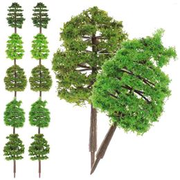 Decorative Flowers 30 Pcs Work Desk Decor Micro Landscape Simulation Tree Mini Model Decoration Trees Train Decorations Garden Plastic