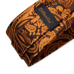 Neck Tie Set Luxury Gold Paisley Silk Tie 2023 New Mens 8cm Tie Handkerchief Cufflinks Wedding Prom Party Suits Accessories Gift for Husband