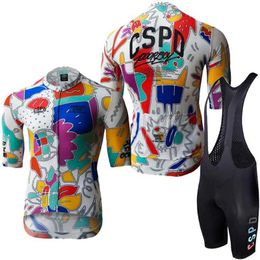 Fans Tops Tees Bicycle jersey mens 2023 shorts sports suit CSPD Mtb pants summer 2024 clothing short sleeve bicycle gel Q240511