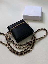 Designer black chain bag mini change bag mouth red envelope zero wallet