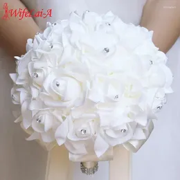 Wedding Flowers WifeLai-A European Supplies Foam Flower Bride Bouquet Simulation PE Handmade Diamond W2024Z