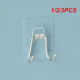 Hooks 1/2/3PCS Single Hook Stainless Steel Strong Load-bearing Self Adhesive Small Size Smooth Edges Home Accessories