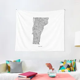 Tapestries Vermont Typography Map Tapestry Cute Decor Room Decorations