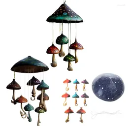 Decorative Figurines Retro Resin Mushroom Wind Chimes Durable Material Campanula Soft Sound For Outdoor Garden Decoration