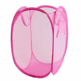 Laundry Bags Nylon Mesh Baskets Large Capacity Folding Hamper For Dorm Bathroom & Travel