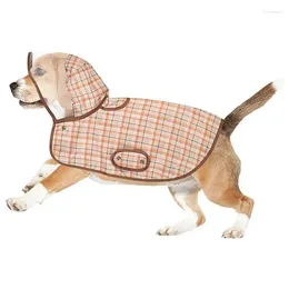 Dog Apparel Raincoats For Large Dogs Polyester Rain Jacket With Clear Hooded Waterproof Adjustable Vintage Plaid Poncho