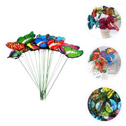 Garden Decorations 50 Pcs Simulation Stick Butterfly Goblincore Room Home Decor Plastic Adornment Outdoor