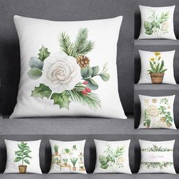 Pillow Watercolour Olive Leaf Floral Series Home Office Decoration Bedroom Sofa Car Cover Case