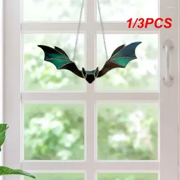 Decorative Figurines 1/3PCS Bat Stained Glass Window Hanging Acrylic Wall Art Decoration Party Festival Colourful House Arrangement
