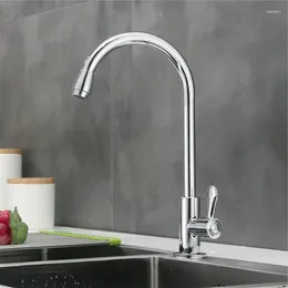 Kitchen Faucets Faucet 304 Stainless Steel Chrome Single Handle Hole Cold Sink Tap