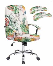 Chair Covers Summer Palm Leaves Abstract Art Elastic Office Cover Gaming Computer Armchair Protector Seat