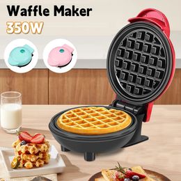 350W Mini Waffle Maker Electric Breakfast Non Stick Pancake Bubble Egg Cake Oven Pan Eggette Machine 240509