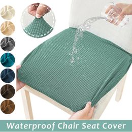 Chair Covers Waterproof Solid Dining Room Cover Jacquard Elastic Seat For El Banquet Kitchen Wedding Home Anti-dirt