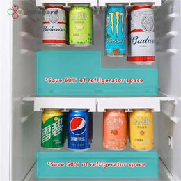 Kitchen Storage Refrigerator Cabinet Drawer Soda Can Dispenser Beverage Rack Plastic Food For