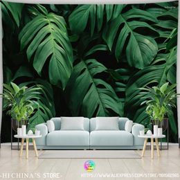 Tapestries Natural Landscape Tapestry Tropical Leaf Palm Room Decoration Aesthetics Green Home Decor Bohemian Boho Mural Wall Hanging