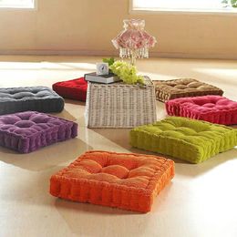 Pillow Thickened Seat Chair Pads Square Solid Colour Futon Tatami Mattress Office Backrest Pillows Home Decor