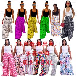 Women's Pants Letter Print Women Sexy Summer Long Pant Streetwear High Waist Trousers Ladies Capris