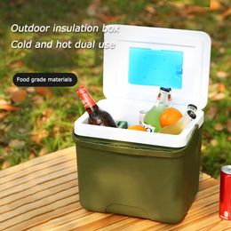 FreshKeeping Incubator Portable Food Storage Box Cooler 13L Mini Fridge Large Capacity Car Ice Bucket Camping BBQ Equipment 240430