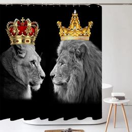 Shower Curtains Animal Pattern Bathroom Curtain Lion Style Polyester Fabric With Hooks Home Decoration