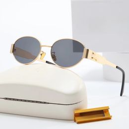 Luxury designer sunglasses womens Retro Oval Sunglasses for Women Men Trendy Sun Glasses Classic CLIN letter Shades UV400 Protection
