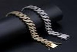 Luxury Designer Bracelet 14MM Cuban Link Chain Hip Hop Jewellery Mens Bracelets pour hommes Iced Out Diamond Bangle Rapper Love Char3670469
