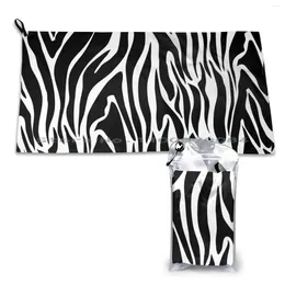 Towel Black And White Zebra Pattern Quick Dry Gym Sports Bath Portable Calimero Its An Injustice Anime Tv Show Chicken It