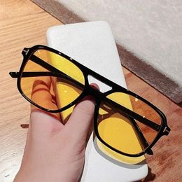 Sunglasses Y2k Girls European And American Retro Double Beam Trendy Instagram Fashion Large Frame Internet Celebrity