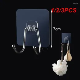 Hooks 1/2/3PCS Single Hook Stainless Steel No Punch Smooth Edges Small Size Strong Load-bearing Home Accessories