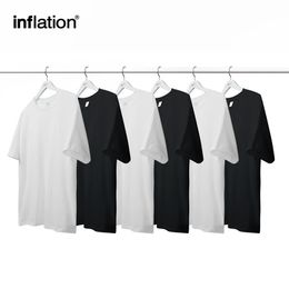 INFLATION Designer 100% Cotton Mens T Shirts Summer Regular Fit Blank tshirt Unisex Tops 240430
