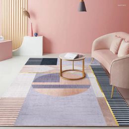 Carpets Living Room Carpet Girl's Bedside Decoration Non-Slip Bedroom Rugs Geometric Print Sofa Area Cushion Rectangular Table Floor Mat