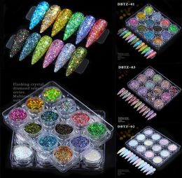 12 Colour 3D Nail Art Sequins Mixed Glitter Powder Sequin Powders For Nails Decoration Holographic Effect6714175