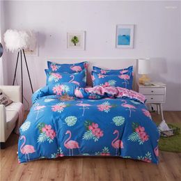 Bedding Sets Flamingos Set Duvet Cover Sheet Pillowcases 4 Pcs 3 Tropical Rain Forest Series Bedroom Comforter For Boy Girl