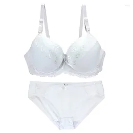 Bras Sets Special Offer Drop Bra Set Women's Lace Lingerie Panty & Panties Blue White Woman