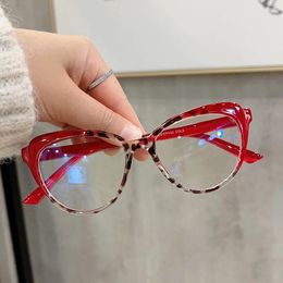 Sunglasses Frames Fashionable Cat's Eye Anti Blue Light Flat Lens Glasses Korean Style Ins Contrast Colour Eyeglass Trend Eyeglasses Frame