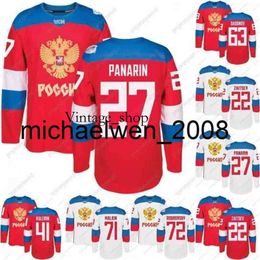 Vin Weng World Cup Team Russia Hockey Jerseys WCH 74 Emelin 72 Bobrovsky 47 Marchenko 42 Anisimov 41 Kulemin 27 Panarin 22 Zaitsev Jerseys