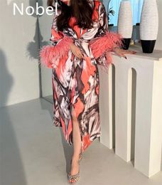Party Dresses Noble Midi Length Summer Formal Evening Dress For Women 2024 Saudi Arabia Long Sleeves With Split Custom Gowns