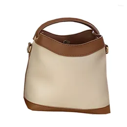 Shoulder Bags PU Handbag 2024 Simple Messenger Bag Trend Temperament Classic Contrast Colour Bucket