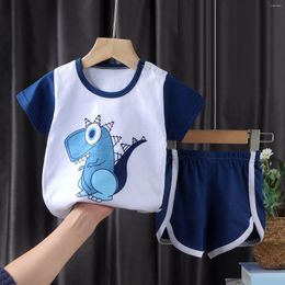 Clothing Sets Toddler Girls Boys Summer Short Sleeve Cartoon Prints Tops Shorts 2PCS Outfits Clothes Set For Born Gift Cute Kids