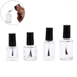 Storage Bottles 10PCS 5ml-15ml Clear Glass Nail Polish Bottle With Brush Mini Refillable Containers For Art Cosmetics Samples Show