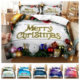 Bedding Sets 2024 Fashion Set 2/3pcs 12 Patterns 3d Digital Christmas Theme Duvet Cover 1Quilt 1/2 Pillowcases US/EU/AU
